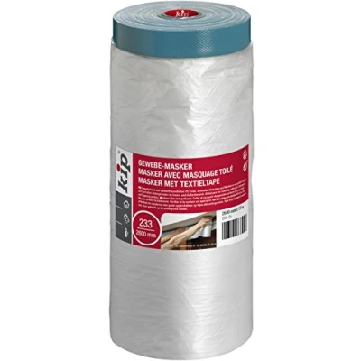Afbeelding van Kip Masker met afplakband 233 25 textieltape kunststof afdekzeil afmetingen: 2600 mm x 17 m kleur transparant