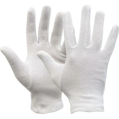 Afbeelding van Majestic Handschoen Interlock wit 100% katoen maat 10 (set 12 paar)