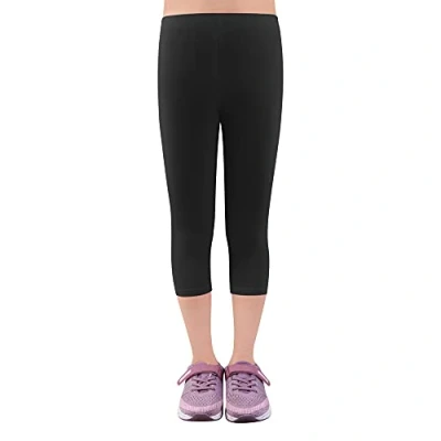 Afbeelding van L&amp;K II 3/4 leggings meisjes capribroek katoen schoolkleding leeftijd 4 18 jaar 2723, 1 stuk zwart