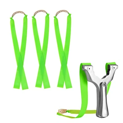 Afbeelding van Slingshot elastische elastiekjes, plat, dikte 1 mm, vervanging voor katapulten, jacht, katapult, groen, 12 stuks