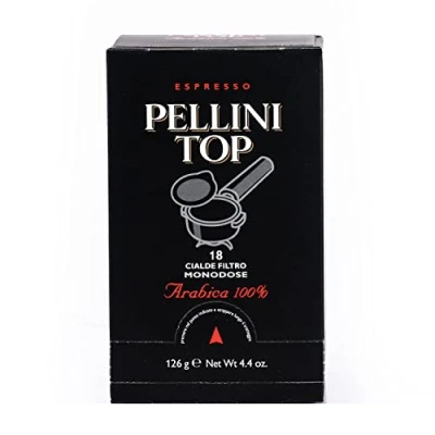 Afbeelding van Pellini Espresso Top Arabica, 100%, compatibel met E.S.E., 44 mm, 6 verpakkingen elk 18 capsules, in totaal 108 capsules