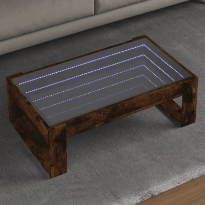 Afbeelding van vidaXL Salontafel met Infinity LED 90x53x30 cm gerookt eikenkleurig