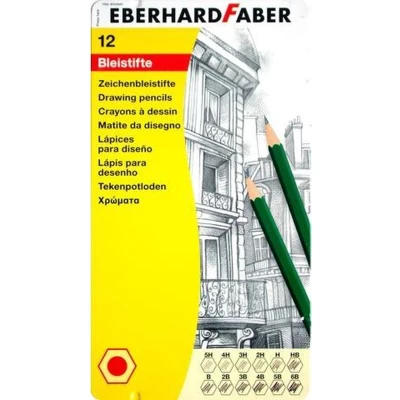 Afbeelding van Potlood Eberhard Faber bliketui 12st. 12 hardtegraden