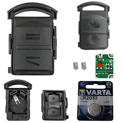 Afbeelding van Autosleutelreparatieset met 2 knoppen + drukknop CR2032 batterij compatibel Opel Corsa C Meriva A Combo Tigra B
