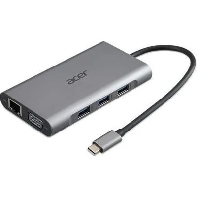 Afbeelding van 10In1 Type C Dongle: 3 X Usb 3.0. 1 Hdmi. Vga. Pd. Sd Cardreader. Tf Card Reader. 1000M Ethernet. Audio