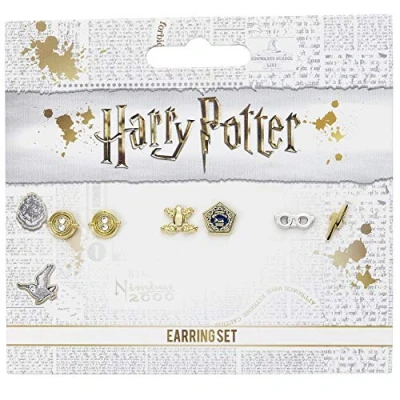 Afbeelding van The Carat Shop Officiële Harry Potter Oorbellen Set met Tijdverdrijver, Chocolade kikker en Bril Bliksemschicht