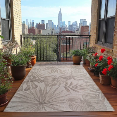 Afbeelding van Desert Solid Buitenkleed Outdoor Vloerkleed, Boho Look, Weer &amp; UV bestendig Beige 80x250 CM