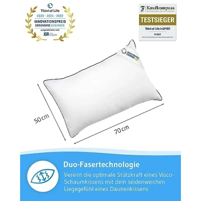 Afbeelding van Kussen 50x70 inSPIRO Winnaar van de Innovation Award Ergonomics 2020, 2021 &amp; 2022 Het beste ergonomische slaapkussen Geschikt voor zijslapers, rugslapers buikslapers optimale cervicale nekkussen