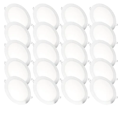 Afbeelding van Jandei Set van 20 ronde led inbouwspots 18 W 1500 lm extra plat 13 mm montagegat Ø 200 205 neutraal wit 4200 K incl. transformatoren