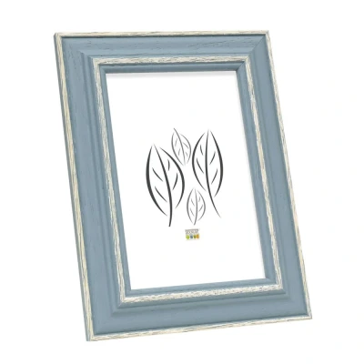 Afbeelding van Deknudt Fotokader blauw met naturelkleurig accent 20x30 S221F6