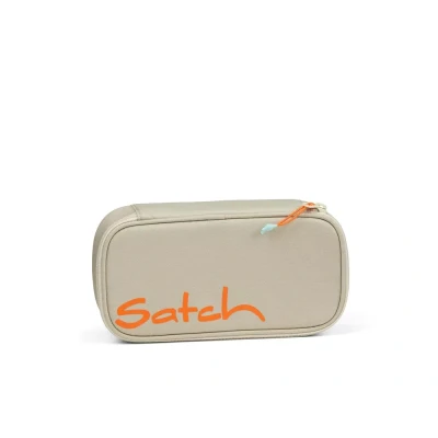 Afbeelding van satch Extra groot hardcase etui met scheidingswand, vak ritssluiting, driehoekige penhouder, venster voor tijdschema&#039;s Crossed Sand Beige