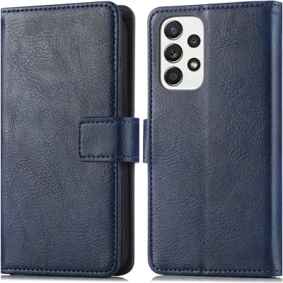 Afbeelding van iMoshion Hoesje Geschikt voor Samsung Galaxy A53 Met Pasjeshouder Luxe Bookcase Donkerblauw