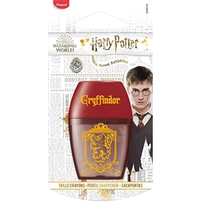 Afbeelding van Maped Harry Potter Potloodslijper met reservoir en 1 gat voor kinderen Ergonomisch design Officiële licentie, Gryffindor motief Recycleerbare verpakking
