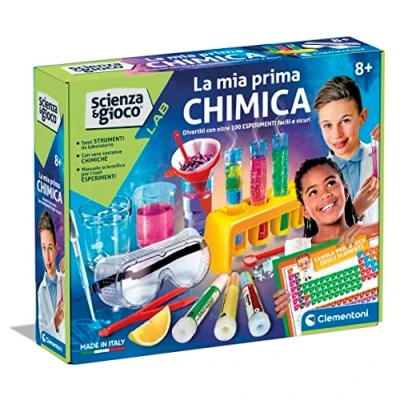 Afbeelding van Clementoni Science Lab Mon eerste wetenschappelijk spel, 8 jaar, experimenten voor kinderen, laboratorium chemie, gemaakt in Italië, kleur Italiaans, 19358