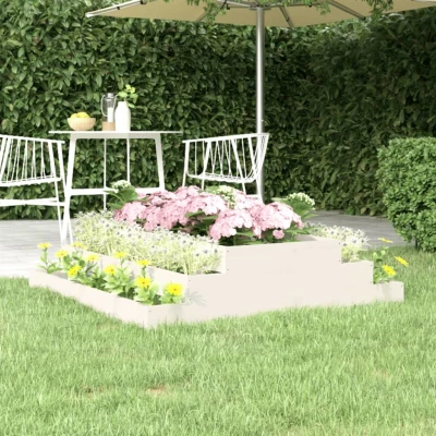 Afbeelding van Plantenbak 110x110x27 cm massief grenenhout wit