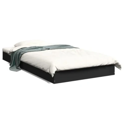 Image de vidaXL Cadre de lit sans matelas noir 90x190 cm bois ingénierie842071