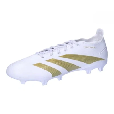 Afbeelding van adidas Performance Predator League FIRM Ground Voetbalschoenen met kunststof noppen, Heren, Maat: 42, Footwear white/gold metallic