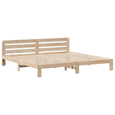 Image de vidaXL Cadre de lit avec tête 200x200 cm bois massif