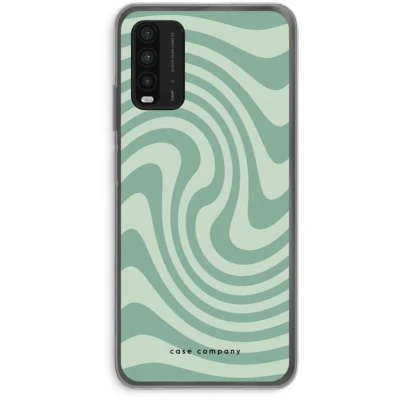 Afbeelding van Case Company® hoesje geschikt voor Xiaomi Redmi 9T Swirl Groen Soft Cover Telefoonhoesje Bescherming aan alle Kanten en Schermrand