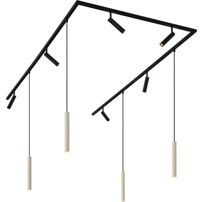 Afbeelding van QAZQA slimline uzzy keno Moderne Spot railsysteem verlichting, railverlichting geschikt voor led 10 lichts L 412 cm Beige