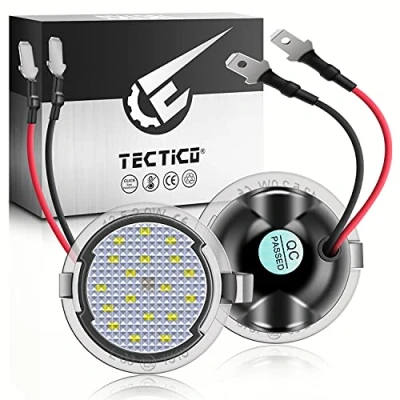 Afbeelding van TECTICO led onderlicht, zijspiegel, achteruitkijkspiegel, foutvrij, E8, 12 V, 6000 K, wit, compatibel met Mondeo, Ranger, Edge, Explorer, Taurus Everest, 2 stuks