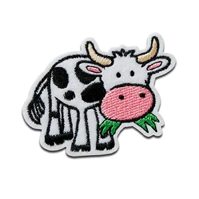 Afbeelding van animal koe Patch om op te strijken applicaties, maat: 3,8 x 5,4 cm