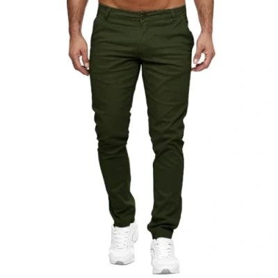 Afbeelding van Elara Pantalon chino slim fit stretch Chunkyrayan voor heren, Khaki (stad)
