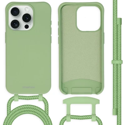 Afbeelding van imoshion Hoesje Geschikt voor iPhone 15 Pro met koord Color Backcover afneembaar Groen
