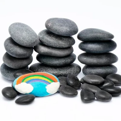 Afbeelding van Belle Vous 120 Pack of River Painting Rocks 1.3 7cm/0.5 2.75 Inches Assorted Kindness Large Flat &amp; Smooth Pebbles/Stones for Painting, Arts, DIY Crafts or Garden Decoration