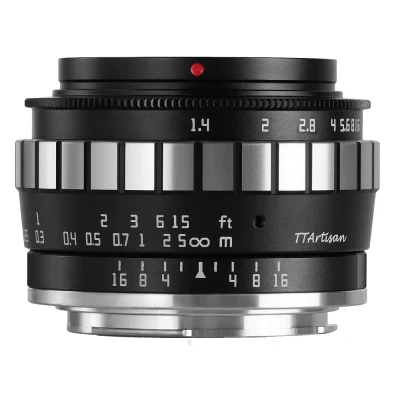 Afbeelding van TT Artisan Cameralens 23mm F1.4 APS C Voor Panasonic/Olympus M43 vatting, zwart + zilver
