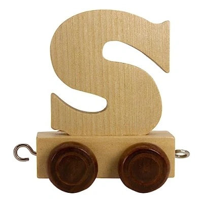 Afbeelding van Letters van hout, letter hanger, locomotief, wagon, A Z, hoogte 5,5 cm