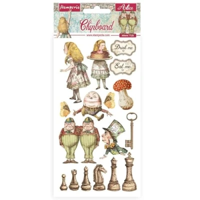 Afbeelding van Stamperia Chipboard 15x30cm Alice Through the Looking Glass (DFLCB38) (DISCONTINUED)
