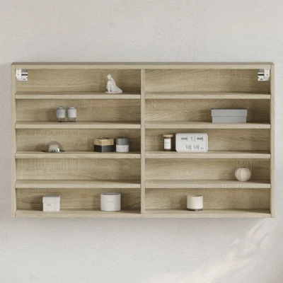 Afbeelding van Vitrinekast 100x15x58 cm bewerkt hout sonoma eikenkleurig