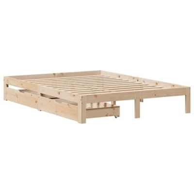 Afbeelding van vidaXL Bedframe met lades massief grenenhout 120x200 cm