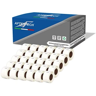 Afbeelding van Aftertech 30 x 99017 12,5 51 mm compatibele zelfklevende etiketten rollen (220 etiketten/rol = 6600 totaal) voor Dymo LabelWriter Seiko SLP labelprinter S0722460