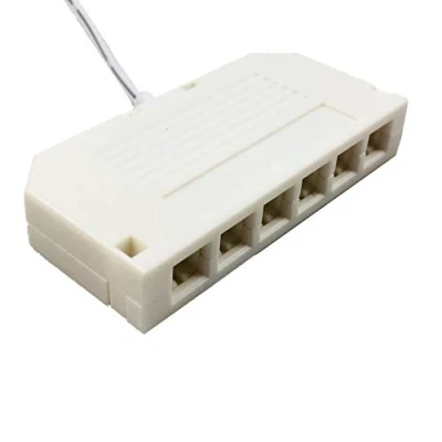 Afbeelding van Led verdeler, 6 uitgangen, mini stopcontact, kabellengte 10 cm, wit