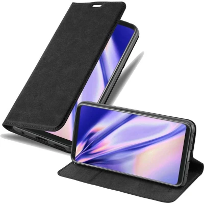 Afbeelding van Cadorabo Hoesje geschikt voor LG V30 / V30+ V30S V30S+ in ZWARTE NACHT Beschermhoes met magnetische sluiting, standfunctie en kaartvakje Book Case Cover Etui