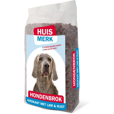 Afbeelding van Huismerk Krokant Adult Hondenvoer Lam Rijst 10 kg