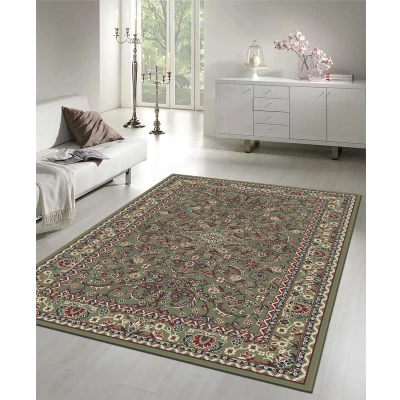 Afbeelding van Nain Klassiek Laagpolig Oosters Vintage Vloerkleed Tapijt Groen 280x380cm Rechthoek Polypropyleen Tapijtenloods