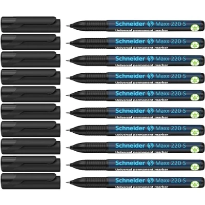 Afbeelding van universele marker Schneider Maxx 220 S permanent zwart doos met 10 stuks