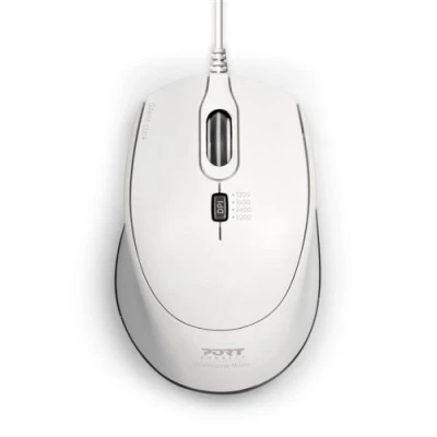 Image de Souris silencieuse filaire Port Designs Blanc