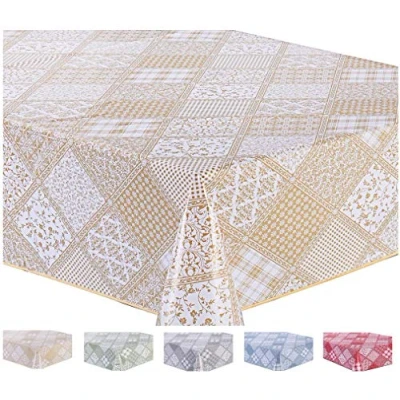 Afbeelding van Home Direct Tafelkleed van pvc, rechthoekig, 140 x 200 cm, beige