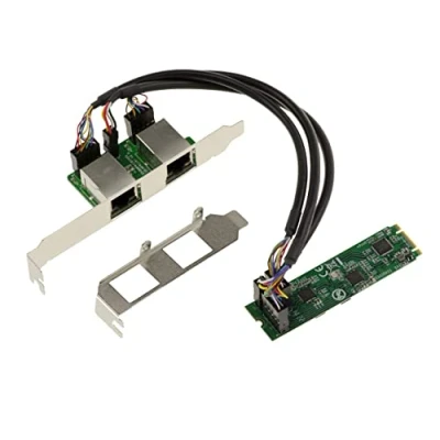 Afbeelding van KALEA INFORMATIQUE Kaart M2 M.2 NGFF PCIe B M Key 2 poorten 2.5 Gigabit RJ45 LAN ethernet 10 100 1000 1G 2.5G Dual Chipset Realtek RTL8125