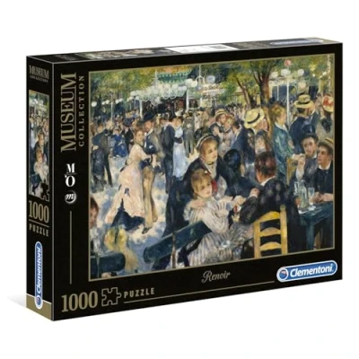 Afbeelding van Clementoni Puzzel 1000 stukjes kunst voor volwassenen en jongens, museumcollectie, thema bal in de Moulin la Galette Renoir, cadeau idee mannen vrouwen, gemaakt Italië, 70 x 50 cm