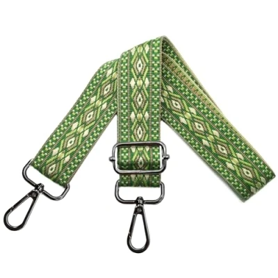 Afbeelding van Verstelbare schouderriem voor damestassen, afneembare tasriem, breedte 3,8 cm, met zwarte karabijnhaak, handtassen, groen, N48
