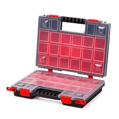 Afbeelding van Mivos Dubbelzijdige opbergdoos 344 x 249 100 mm, 2 zijdige voor accessoires en kleine onderdelen, schroefdoos met 22 inzetstukken, sorteerbox, made in EU