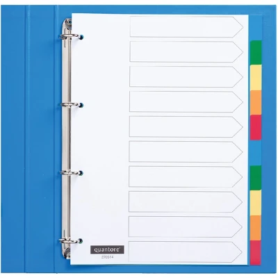 Afbeelding van Tabbladen Quantore 4 gaats 10 delig assorti tabs PP