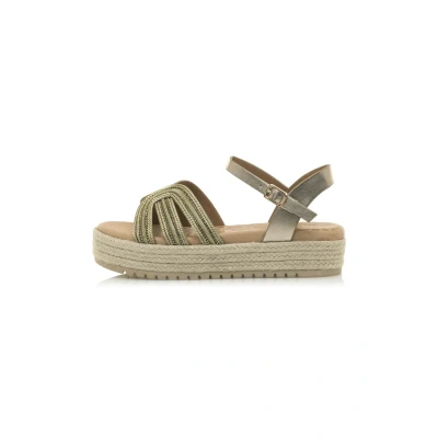 Afbeelding van mtng Amelie Sandalen met plateauzool, Dames, Maat: 41, Vamp champagne Kunststof