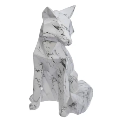Afbeelding van Atmosphera Fox beeldje hars wit H 25 5 cm