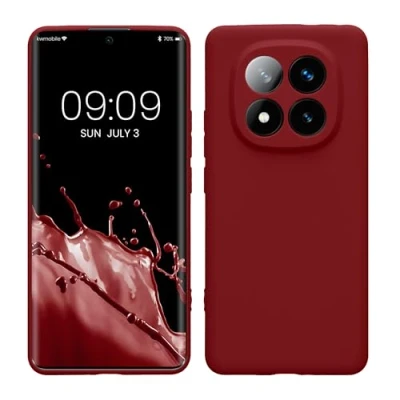 Afbeelding van kwmobile telefoonhoesje geschikt voor Xiaomi Redmi Note 14 Pro+ 5G / Pro Plus Hoesje smartphone Precisie camera uitsnede In rabarber rood